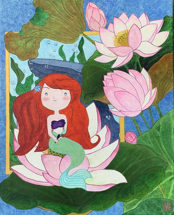 The-Little-Mermaid-Estelle-SO-41x33cm-Color-on-korean-paper-2019